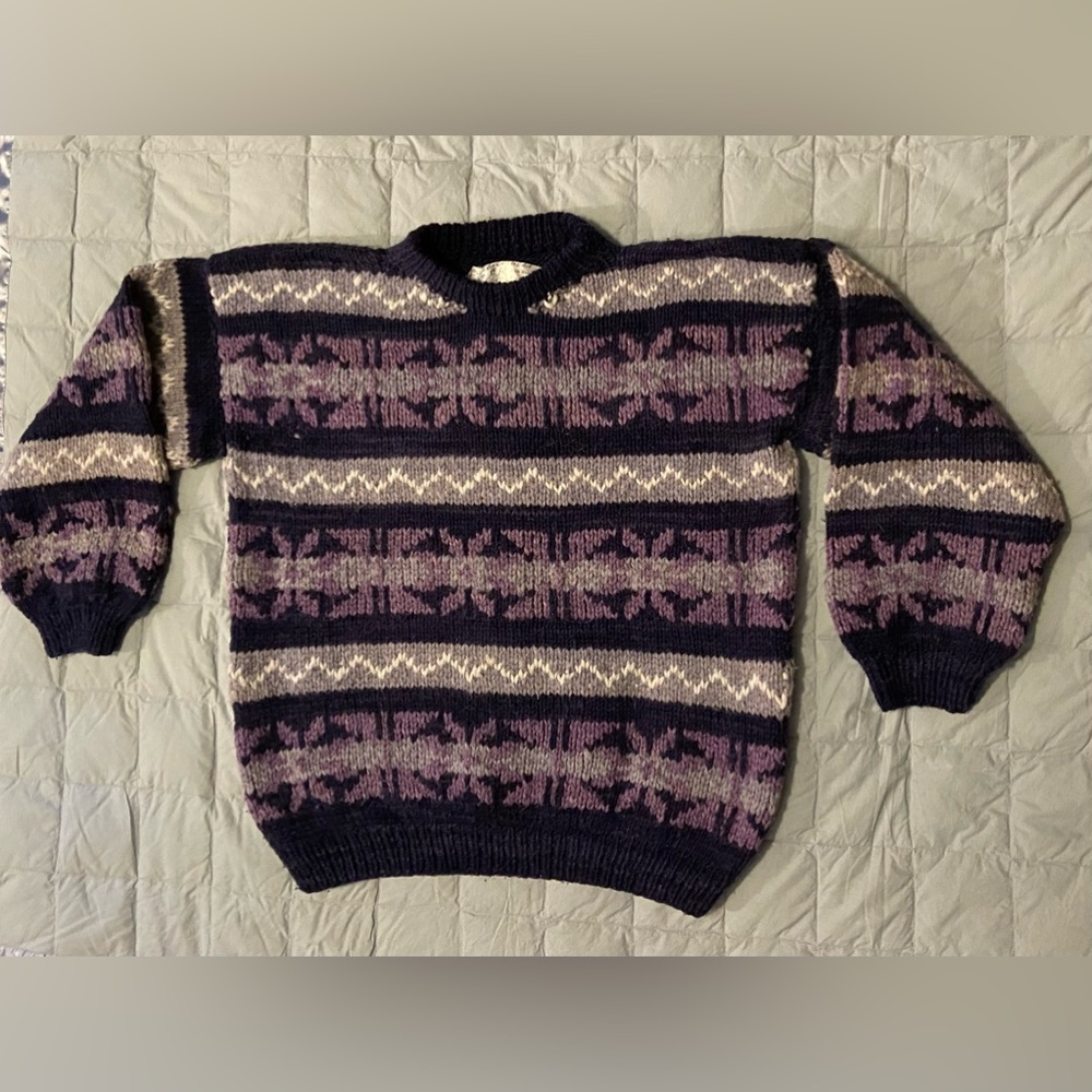 Carabula Sweater 100% Wool Womens sz XL Handmade in Ecuador